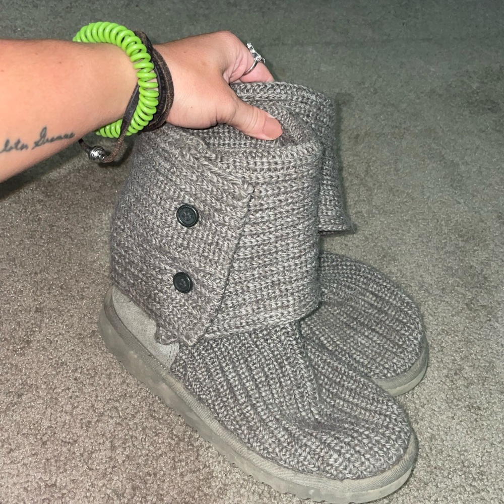 Grey Ugg sweater boots